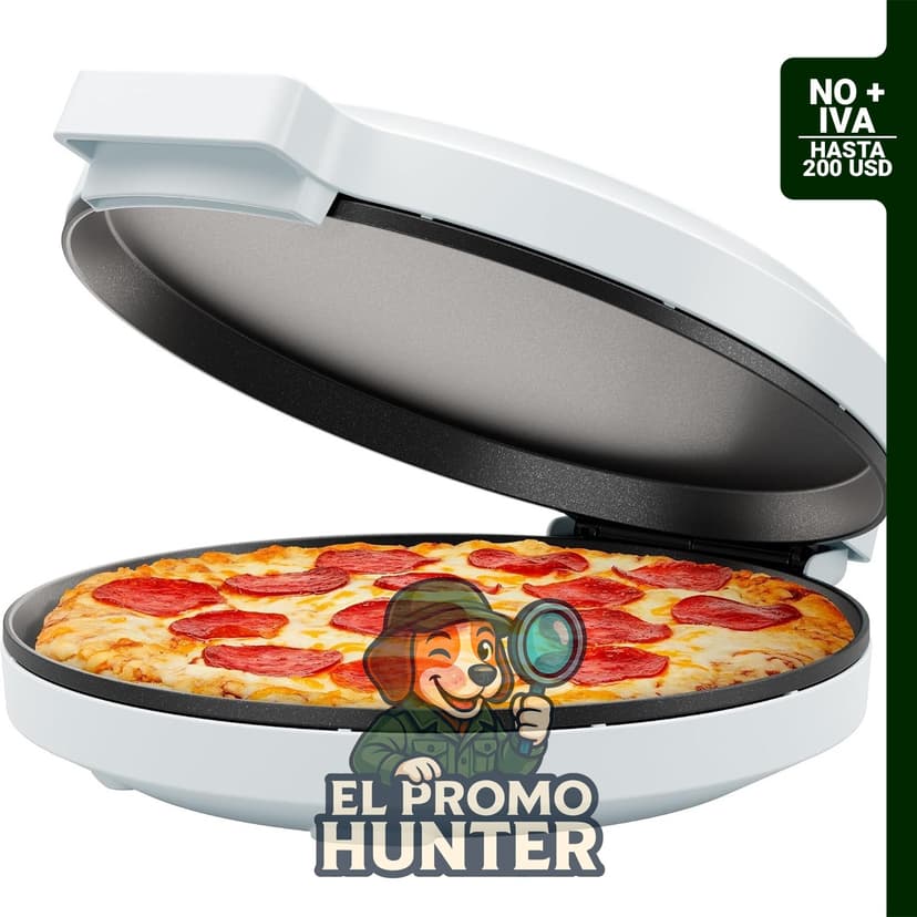 Chefman Everything Maker & Pizza Oven, horno eléctrico de mostrador de 1440W con placas antiadherentes de 12".