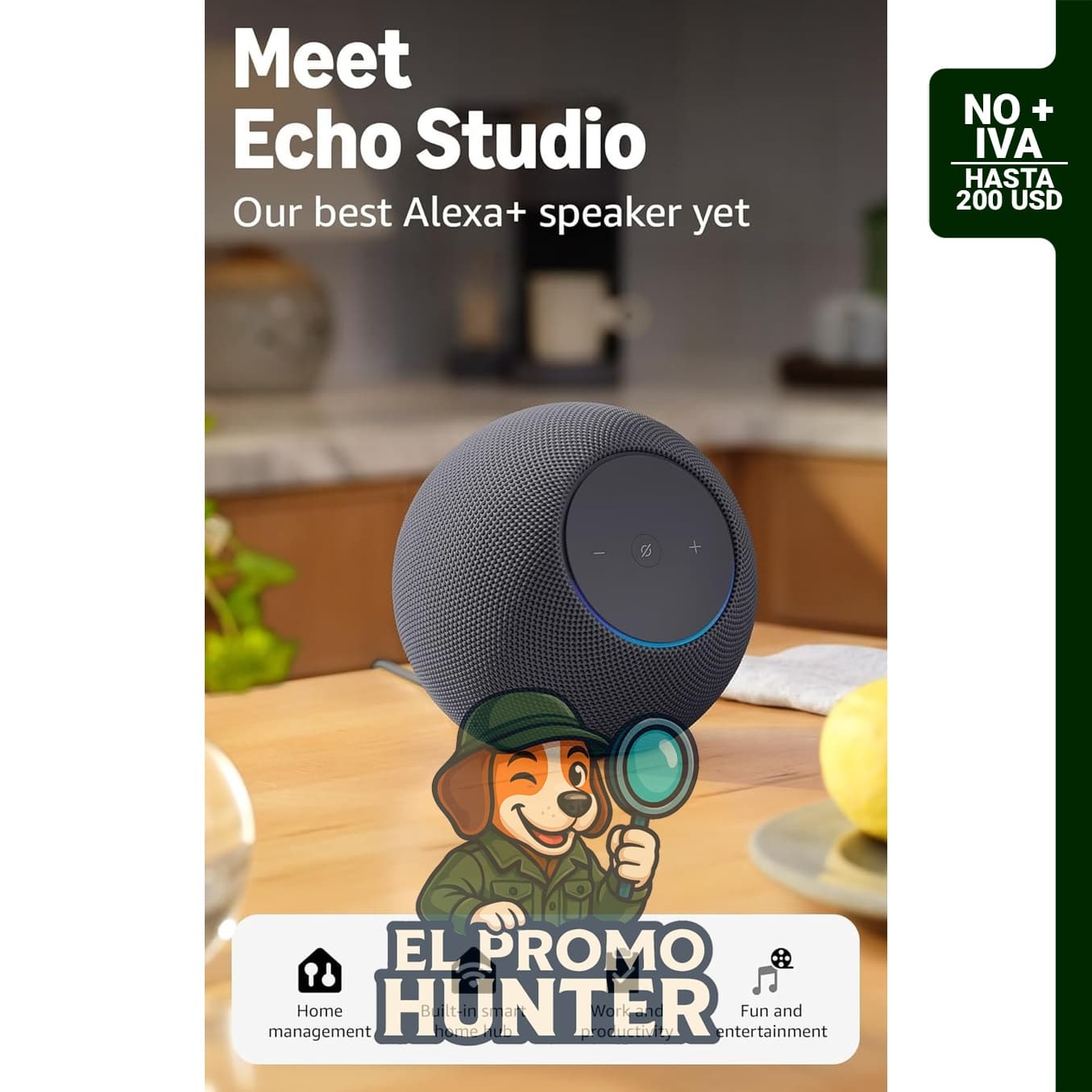 Amazon Echo Studio, altavoz con audio espacial inmersivo y Dolby Atmos.