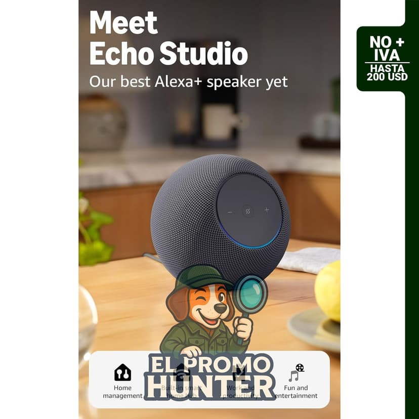 Amazon Echo Studio, altavoz con audio espacial inmersivo y Dolby Atmos.