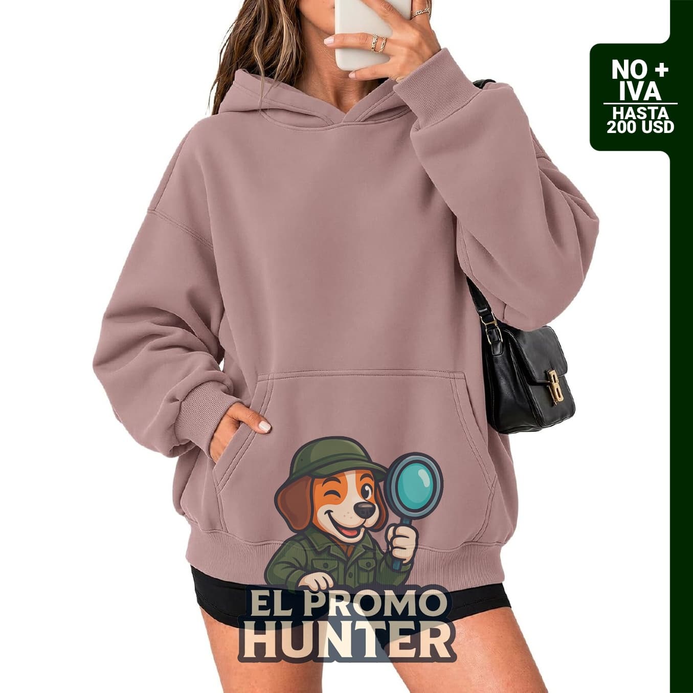 Sudadera con capucha de gran tamaño para mujer, de forro polar, manga larga, con bolsillo.