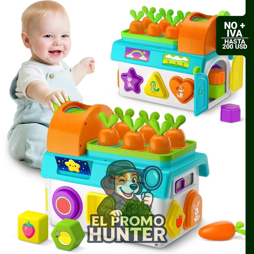 Juguetes Montessori de clasificación de formas para bebés de 12-18 meses, con luces y sonido.