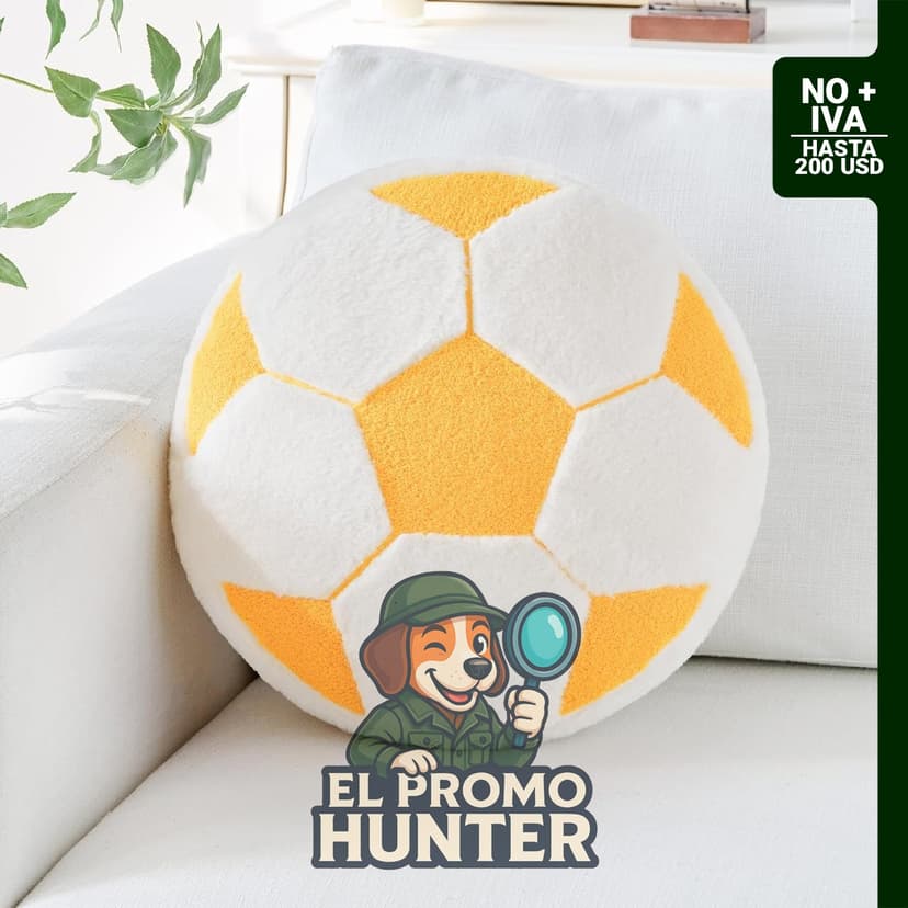 Cojín de fútbol de 30.48 cm con piel sintética de conejo, diseño redondo para decoración.