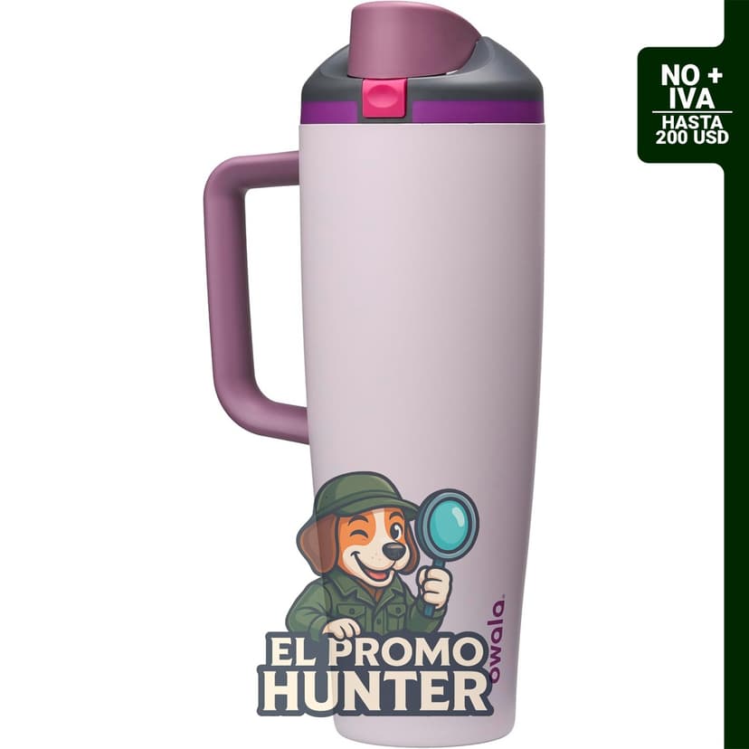 Owala FreeSip Tumbler, botella de agua aislada de acero inoxidable de 40 onzas con popote y asa lateral.