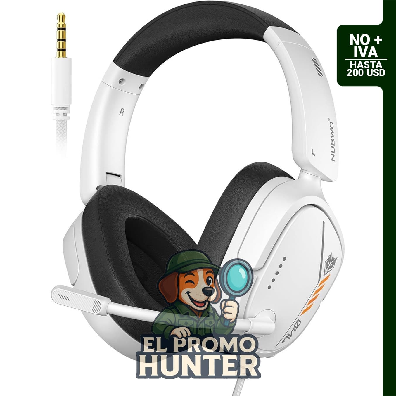 NUBWO HG04L Auriculares Gaming para PS5/PS4, Xbox Series X|S/Xbox One, Switch, 250 g, micrófono unidireccional.