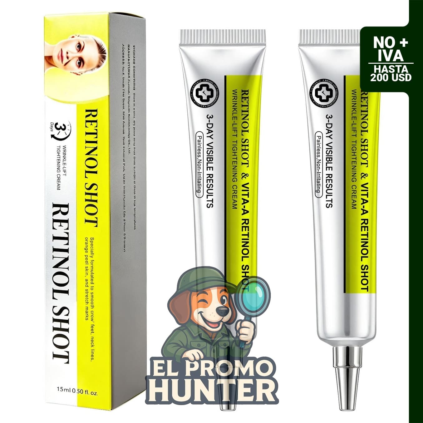 TownPage Vita-A Retinol Shot Crema Antiarrugas, minimizador reafirmante de poros.