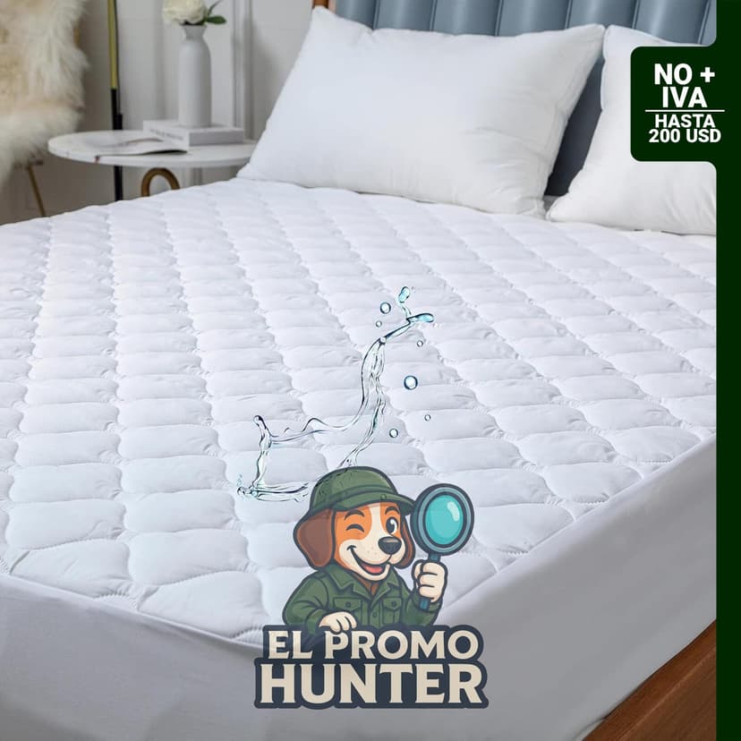 Protector de colchón acolchado impermeable Twin XL, color blanco, para cama individual o ajustable.