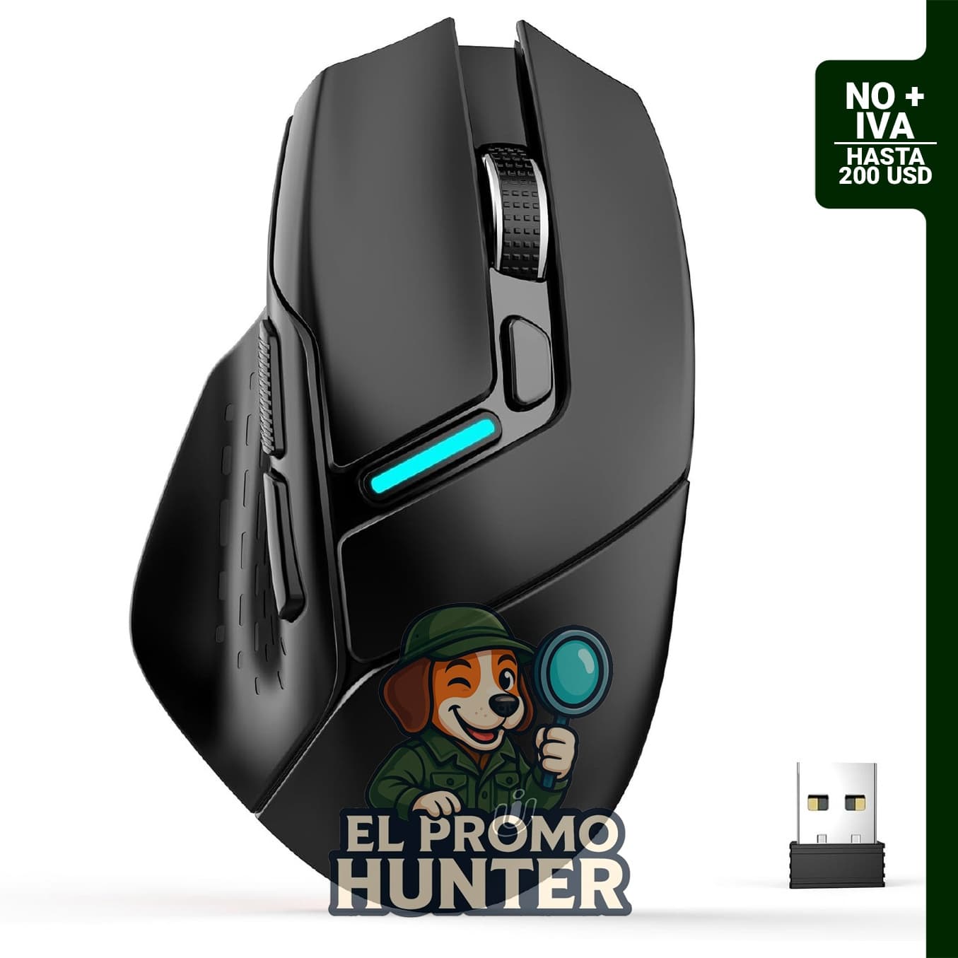 Uineer Ratón inalámbrico Bluetooth trimodo con conexión USB-A y 2.4G.