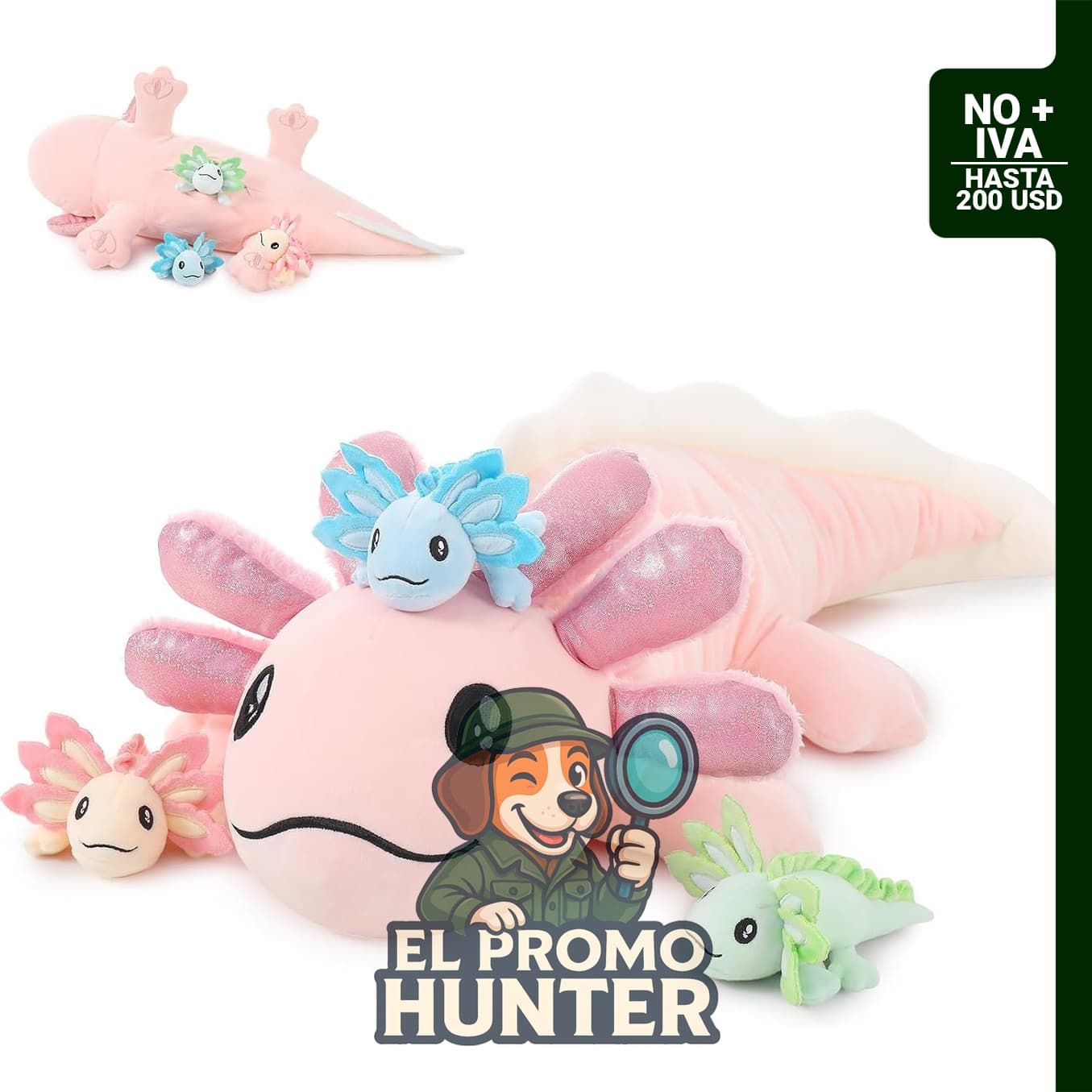 MaoGoLan juego de 4 peluches de ajolote rosa de 33" (84 cm) para niños.