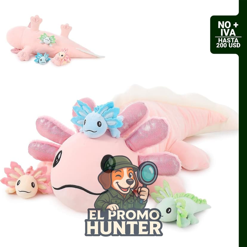 MaoGoLan juego de 4 peluches de ajolote rosa de 33" (84 cm) para niños.