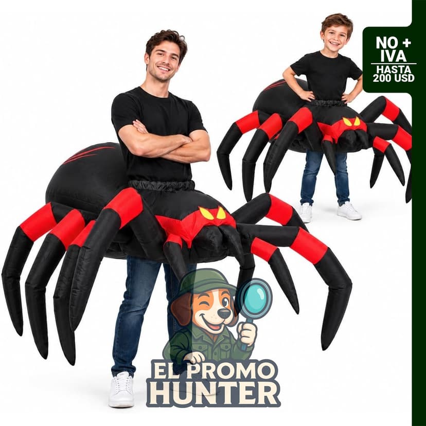 Disfraz inflable de araña para adultos y niños, incluye bomba de aire.