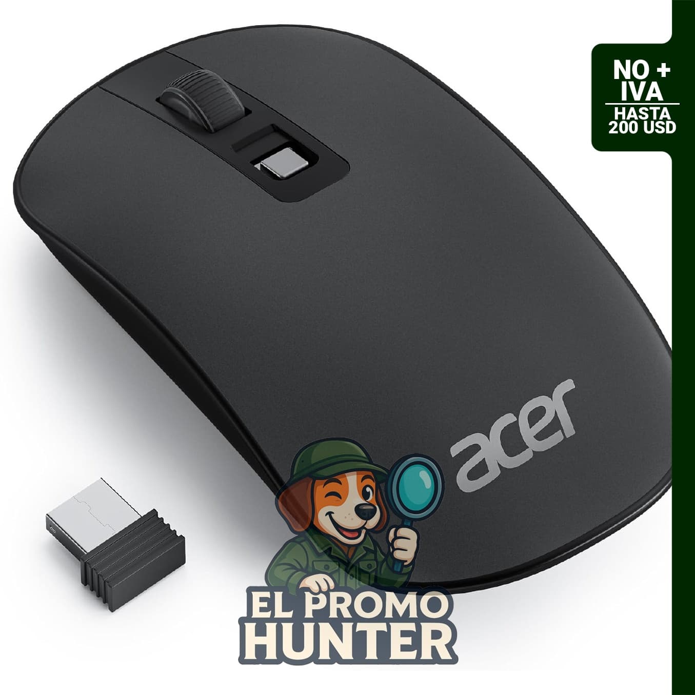 Acer Ratón de computadora inalámbrico 2.4G Slim USB.