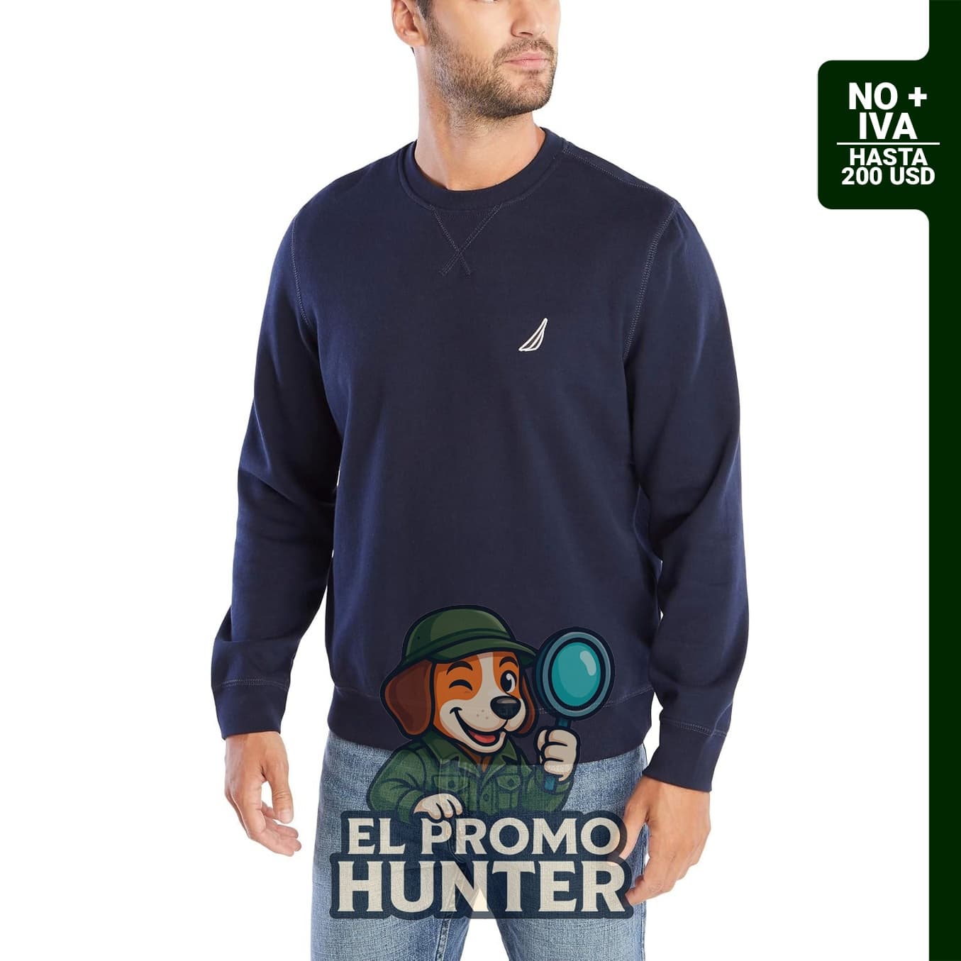 Sudadera de forro polar Nautica para hombre, cuello redondo básico.