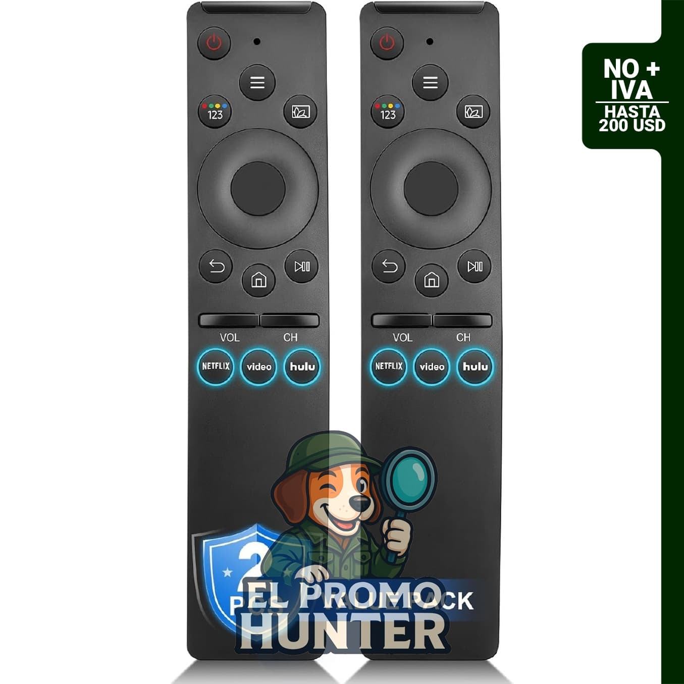 Paquete de 2 controles remotos de repuesto para Samsung Smart TV.