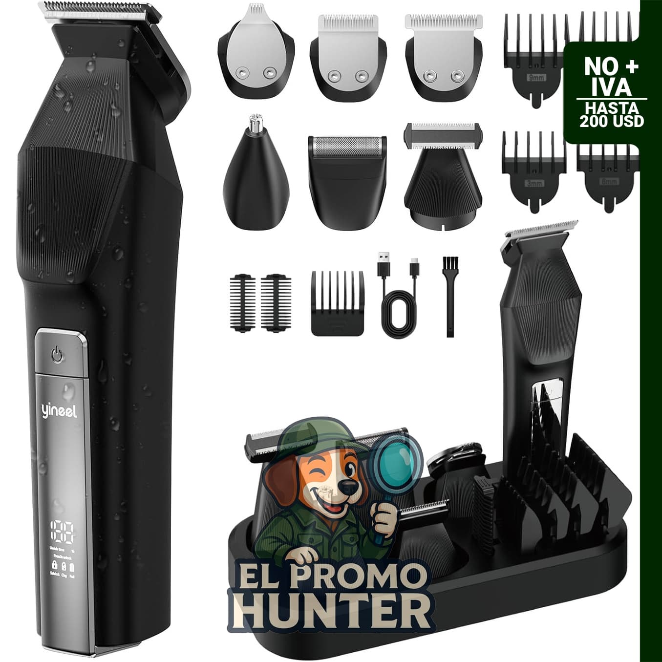 Yineel HC600 Cortadora de barba inalámbrica para hombres.