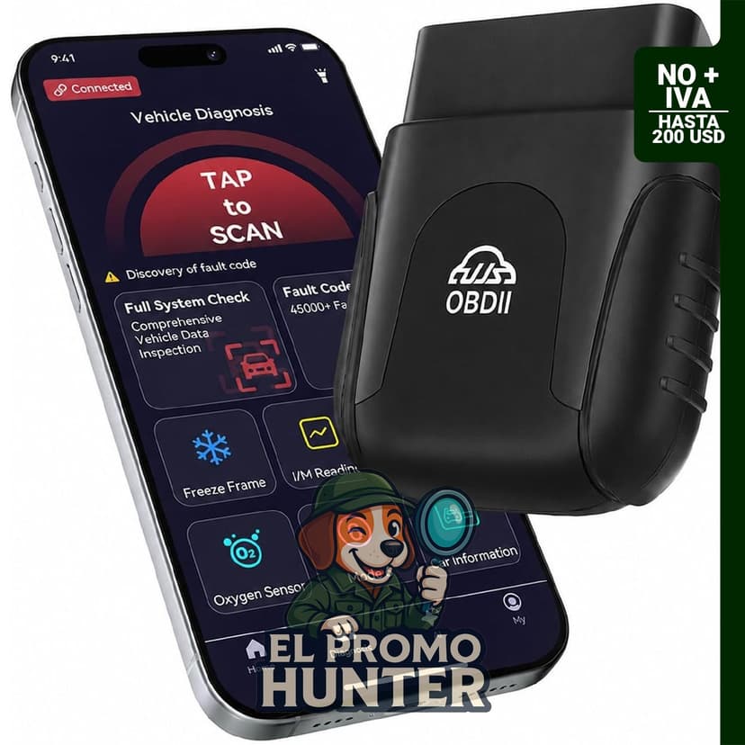 Rocco OBD2 escáner Bluetooth para iOS y Android, sin suscripción.