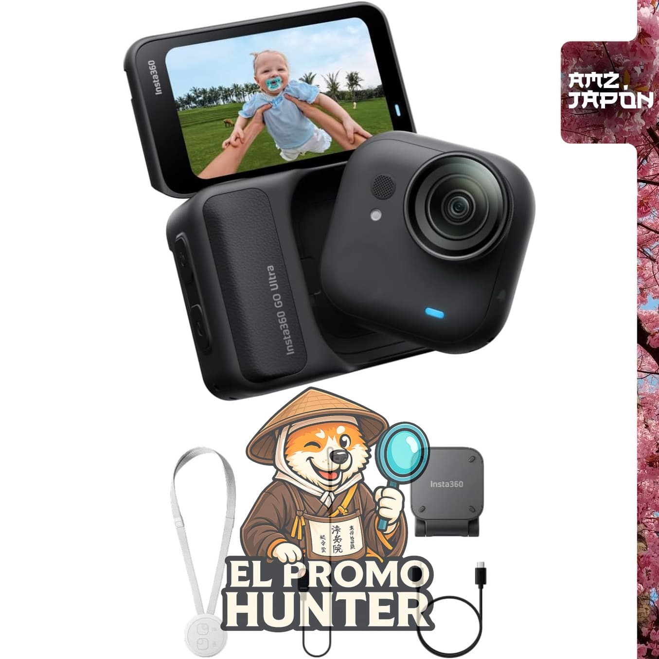 Cámara de acción Insta360 GO Ultra, edición estándar, 4K, resistente al agua, ligera y portátil.