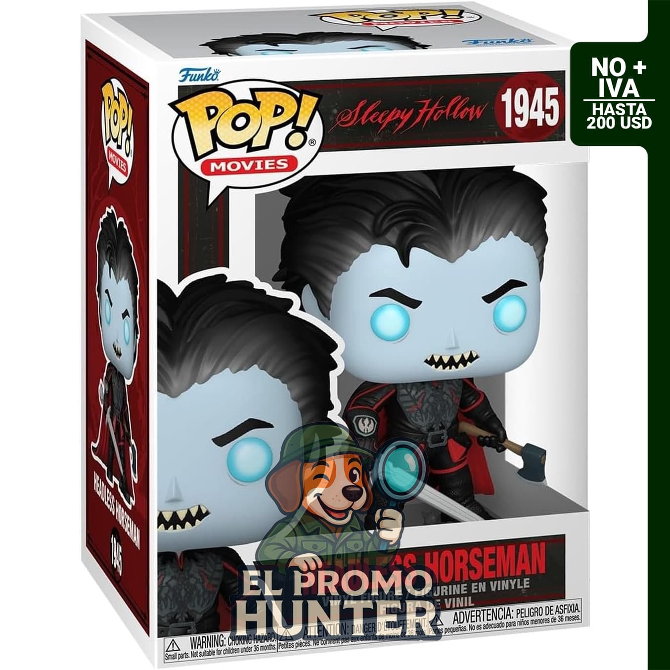 Funko Pop! Movies: Sleepy Hollow - Jinete sin cabeza, figura de vinilo coleccionable.