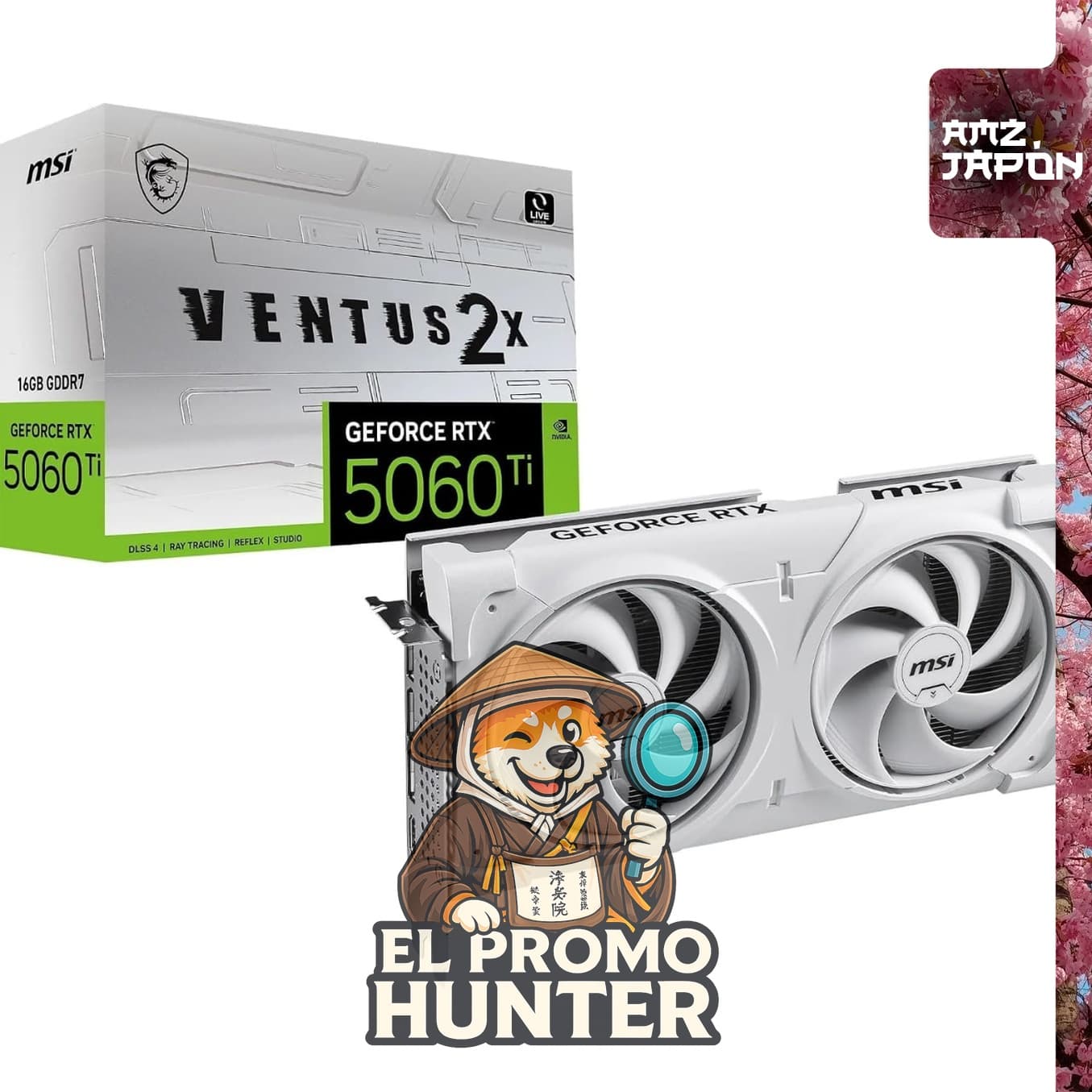 MSI GeForce RTX 5060 Ti 8G VENTUS 2X OC WHITE PLUS Placa de Video