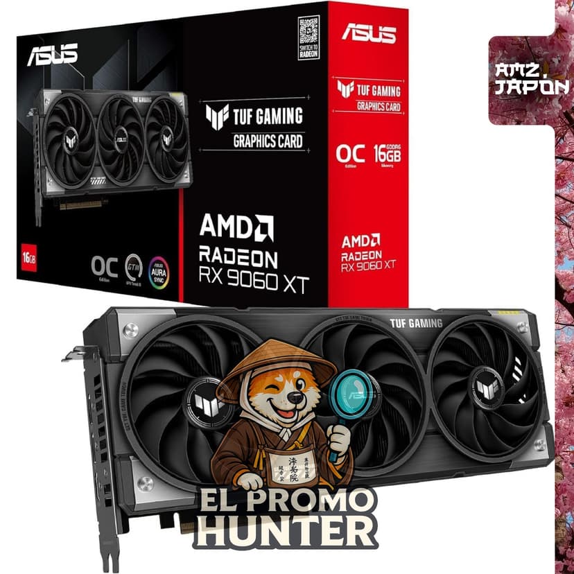 Tarjeta de video ASUS AMD Radeon RX 9060 XT 16GB GDDR6 OC Edition TUF-RX9060XT-O16G-GAMING.