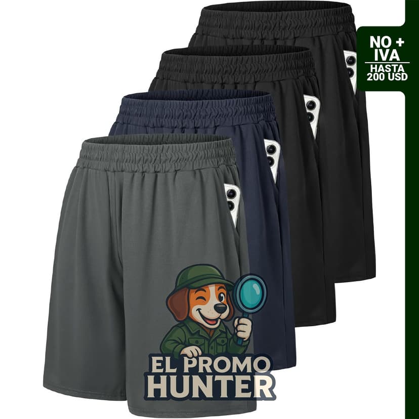 Pack de 4 pantalones cortos deportivos para hombre, adecuados para baloncesto y fitness.