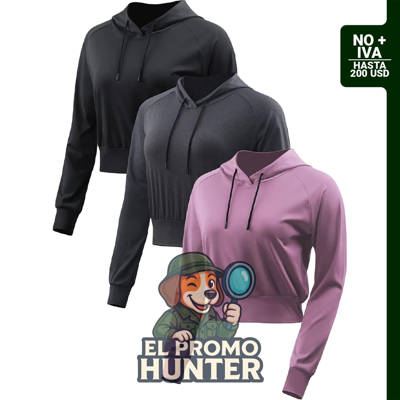 CADMUS sudadera de entrenamiento de manga larga con capucha para mujer, parte superior corta.