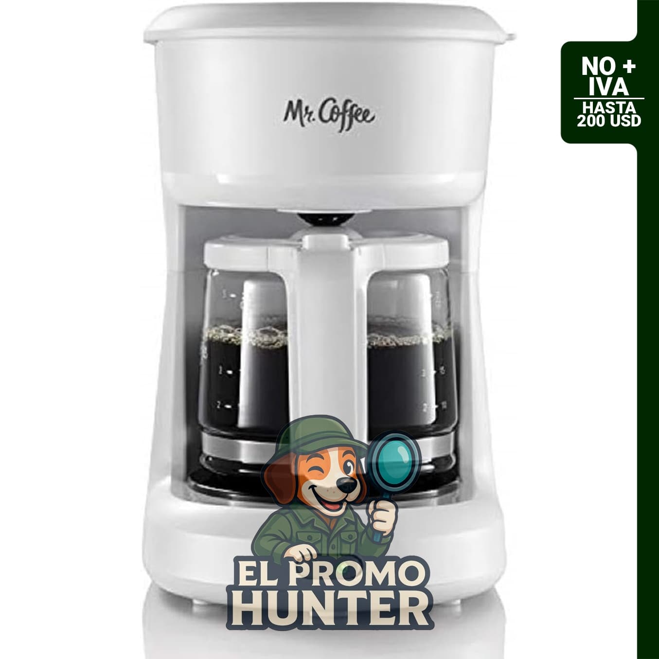 Mr. Coffee 2134286 Mini cafetera de 5 tazas, color blanco.