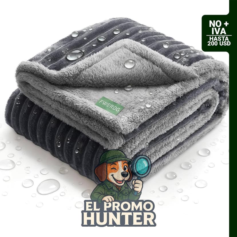 Manta impermeable para cachorros y perros pequeños, gris, 25 cm.