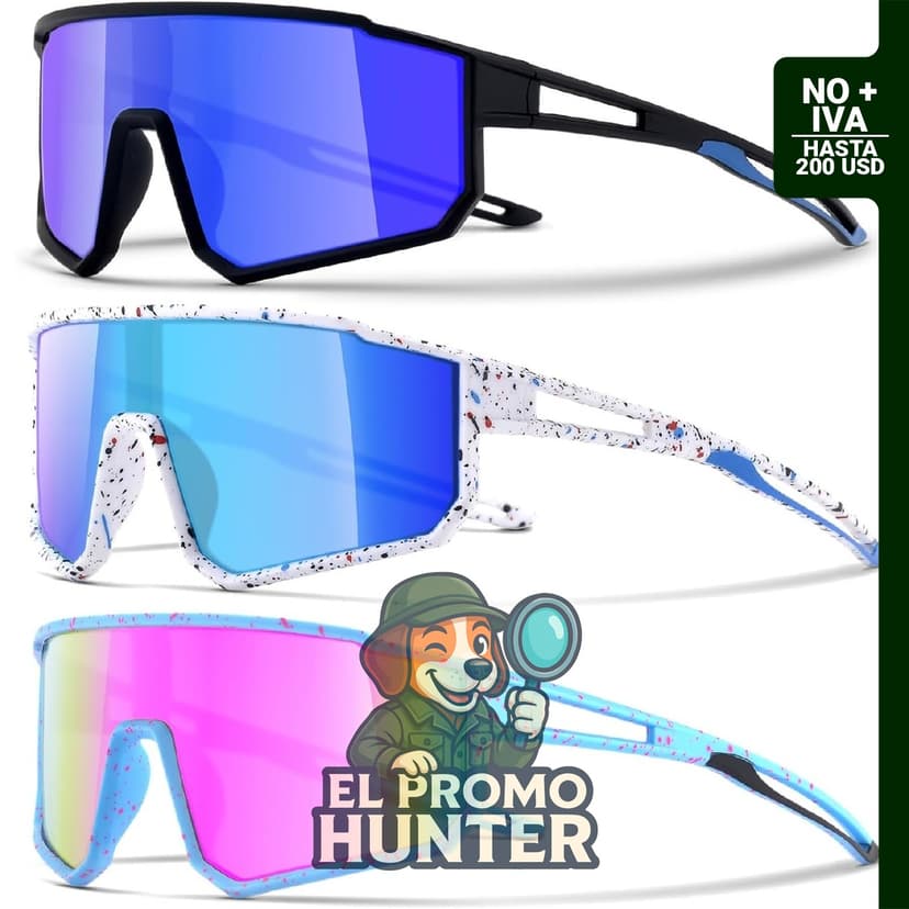 Paquete de 3 lentes de sol para niños y niñas de 6 a 14 años, protección UV400.