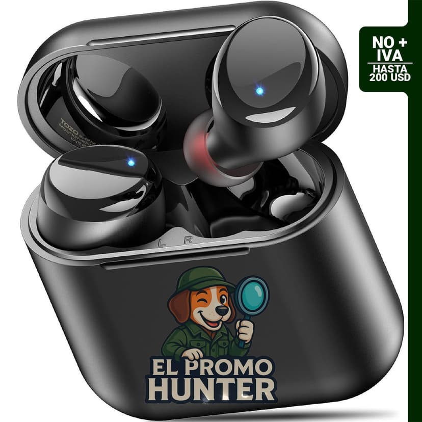TOZO Auriculares inalámbricos T6, Bluetooth 5.3, sonido estéreo.