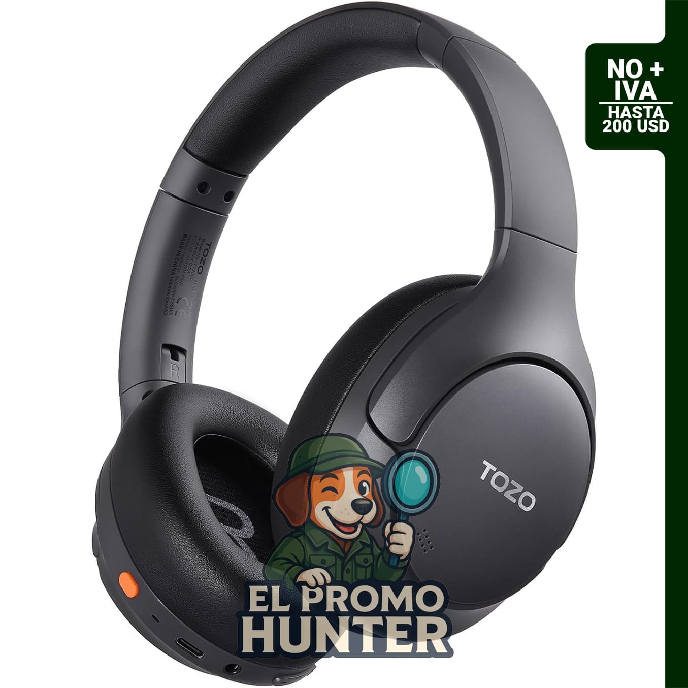 TOZO Auriculares inalámbricos HT3 con cancelación de ruido híbridos, duración de batería de 90 horas.
