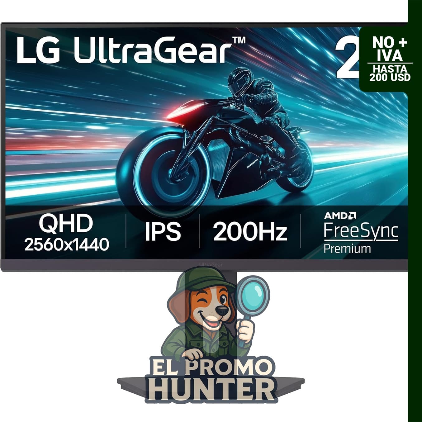 Monitor LG Ultragear de 27" (68.58 cm) QHD, 200Hz, 1ms, HDR10.