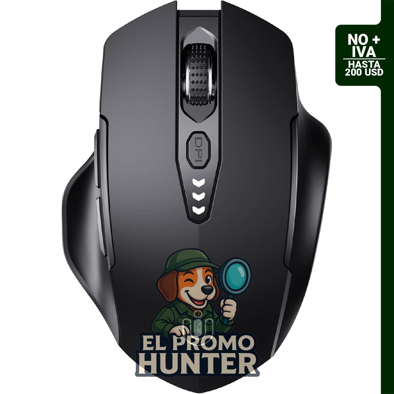 Uineer Ratón inalámbrico Bluetooth recargable con 4 DPI ajustables y nivel de batería visible.