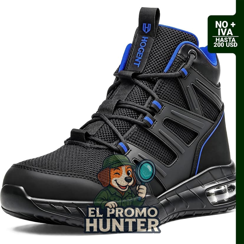 Hogent Botas de punta de acero para hombres, zapatos de trabajo.