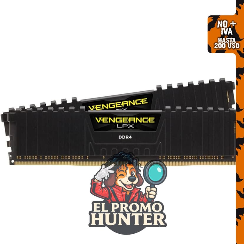 CORSAIR Vengeance LPX DDR4 RAM 16 GB (2 x 8 GB) 3200 MHz CL16-20-20-38 1.35V para computadoras de escritorio.