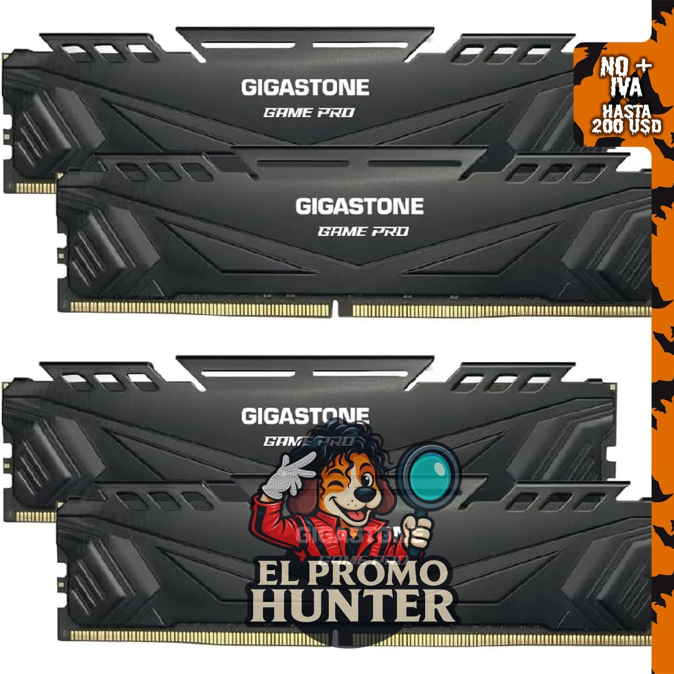 GIGASTONE Game PRO Kit de 64 GB (4x16 GB) DDR4 3200MHz, 288 pines, sin búfer, no ECC.