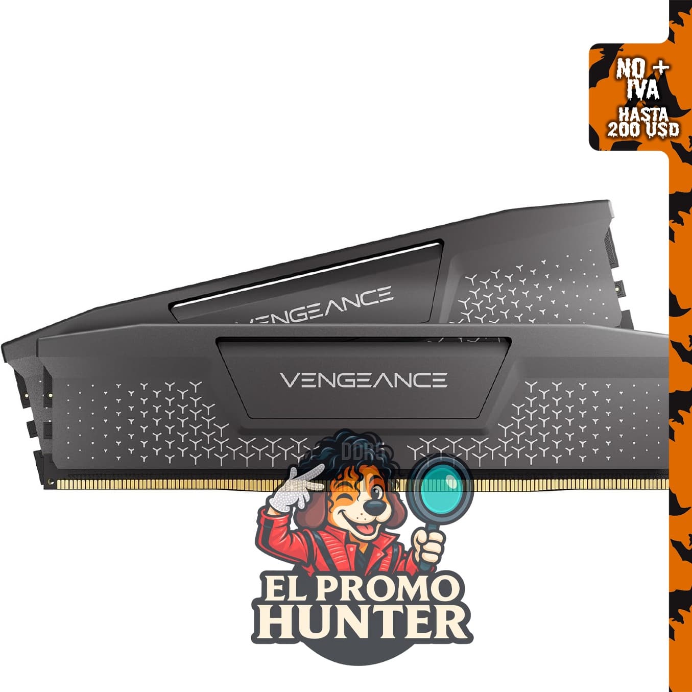 CORSAIR Vengeance RS DDR5 32 GB (2 x 16 GB) hasta 6000 MHz, compatible con AMD e Intel.