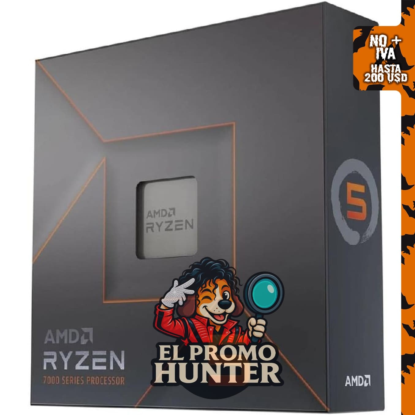 Procesador de escritorio AMD Ryzen 5 7600X, 6 núcleos y 12 hilos.