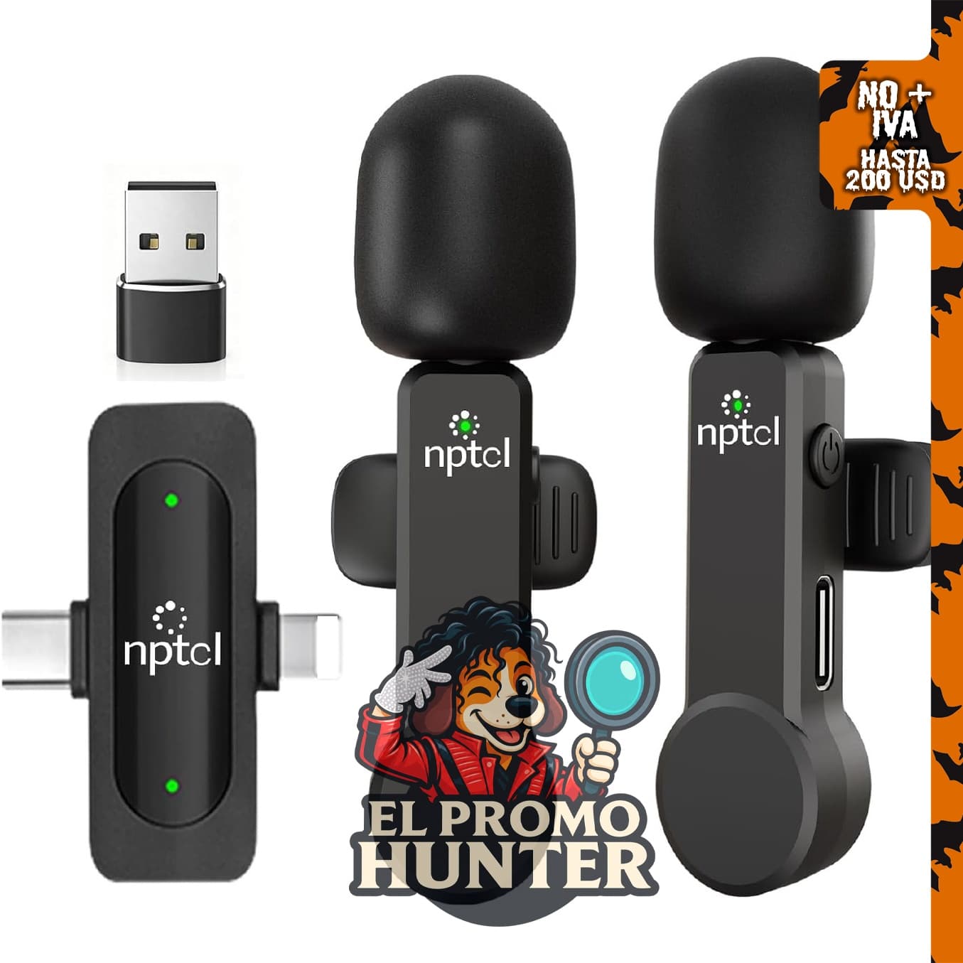 Mini micrófono inalámbrico Lavalier Lapel USB tipo C para iPhone y PC.