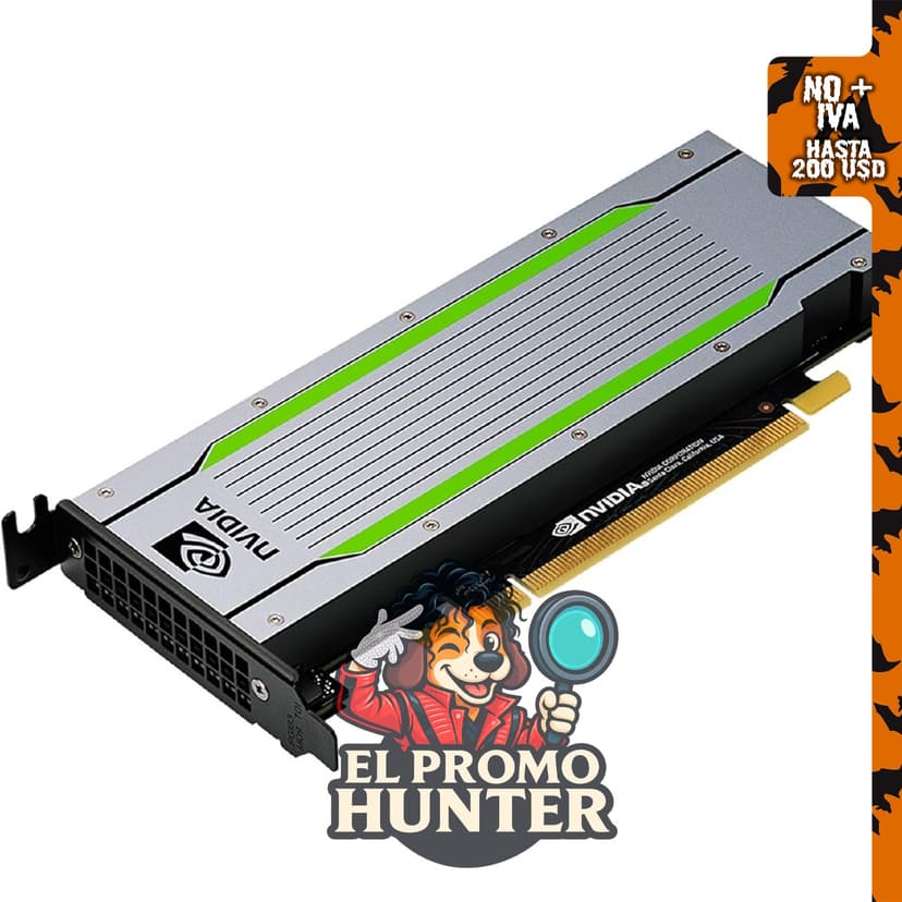 PNY Tarjeta NVIDIA Tesla T4 Datacenter 16GB GDDR6 PCI Express 3.0 x16, refrigeración pasiva.