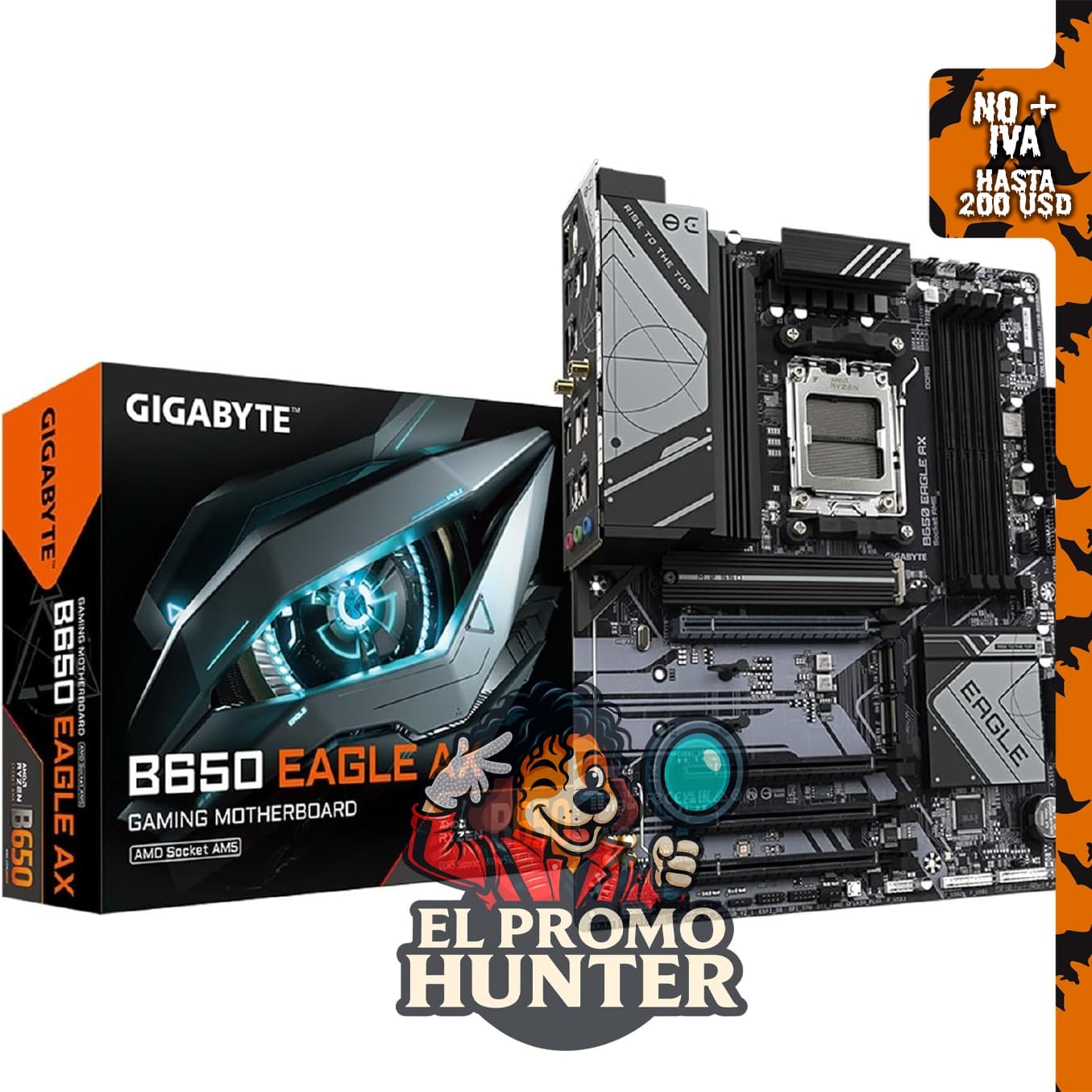 GIGABYTE B650 Eagle AX AM5 LGA 1718, placa base ATX con soporte para DDR5 y triple M.2.