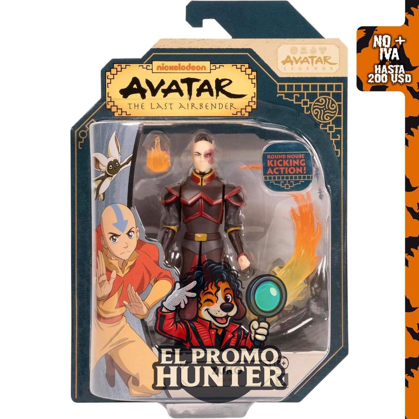 Jazwares Avatar: The Last Airbender Zuko (Book One) - Figura de acción de 11.4 cm con efectos de fuego.