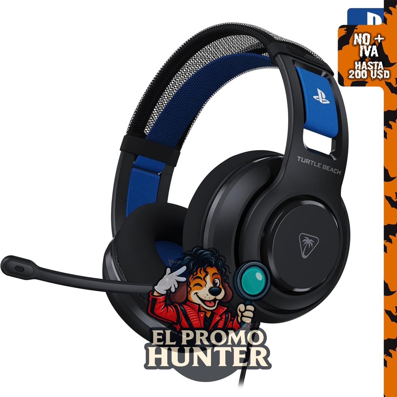 Turtle Beach Atlas 200 Auriculares Gaming con cable, licencia oficial para PlayStation, PS5, PS4, con controladores de 50 mm.