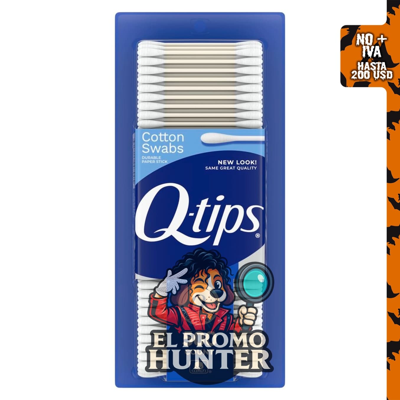Q-tips Hisopos de algodón, 100% algodón, 500 unidades.