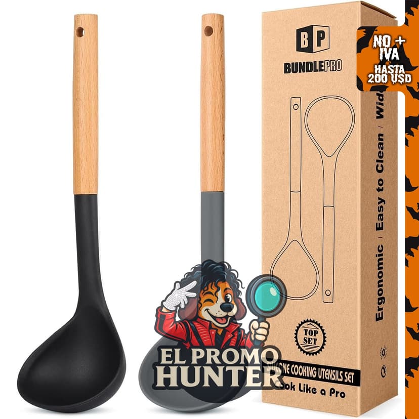 BUNDLEPRO cucharón de sopa de silicona, paquete de 2.