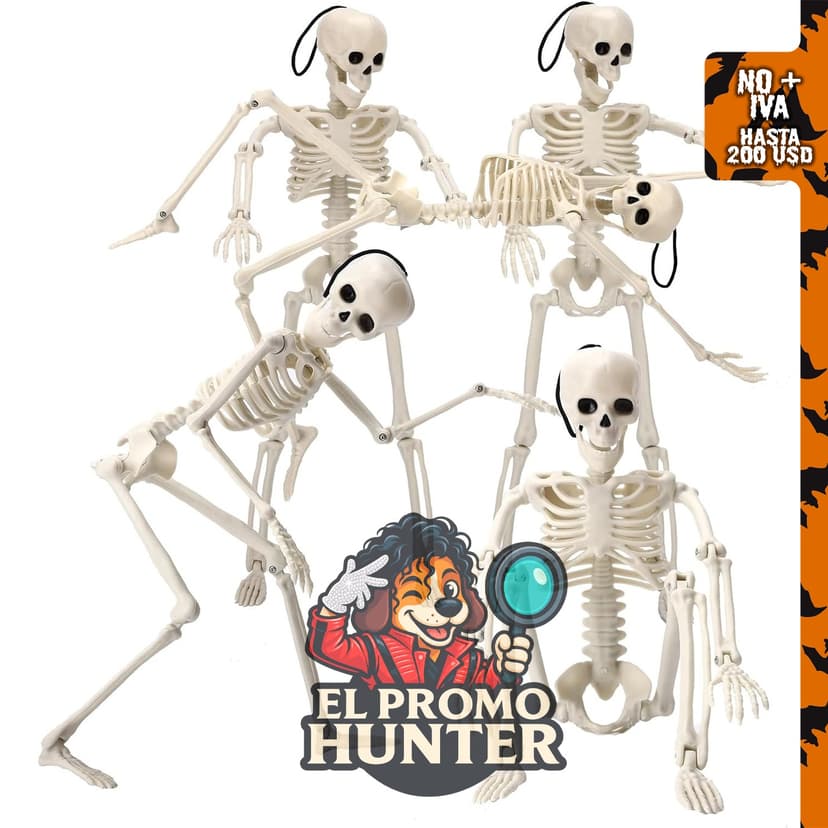 Decoraciones de esqueleto de Halloween de 16 pulgadas.