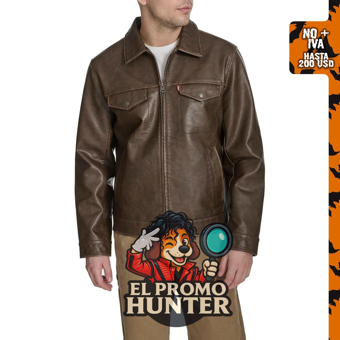 Chaqueta moderna de camionero de cuero sintético para hombre de Levi's.