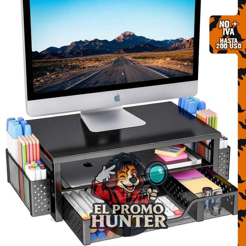 Simple Trending Organizador de escritorio y soporte elevador para computadora.
