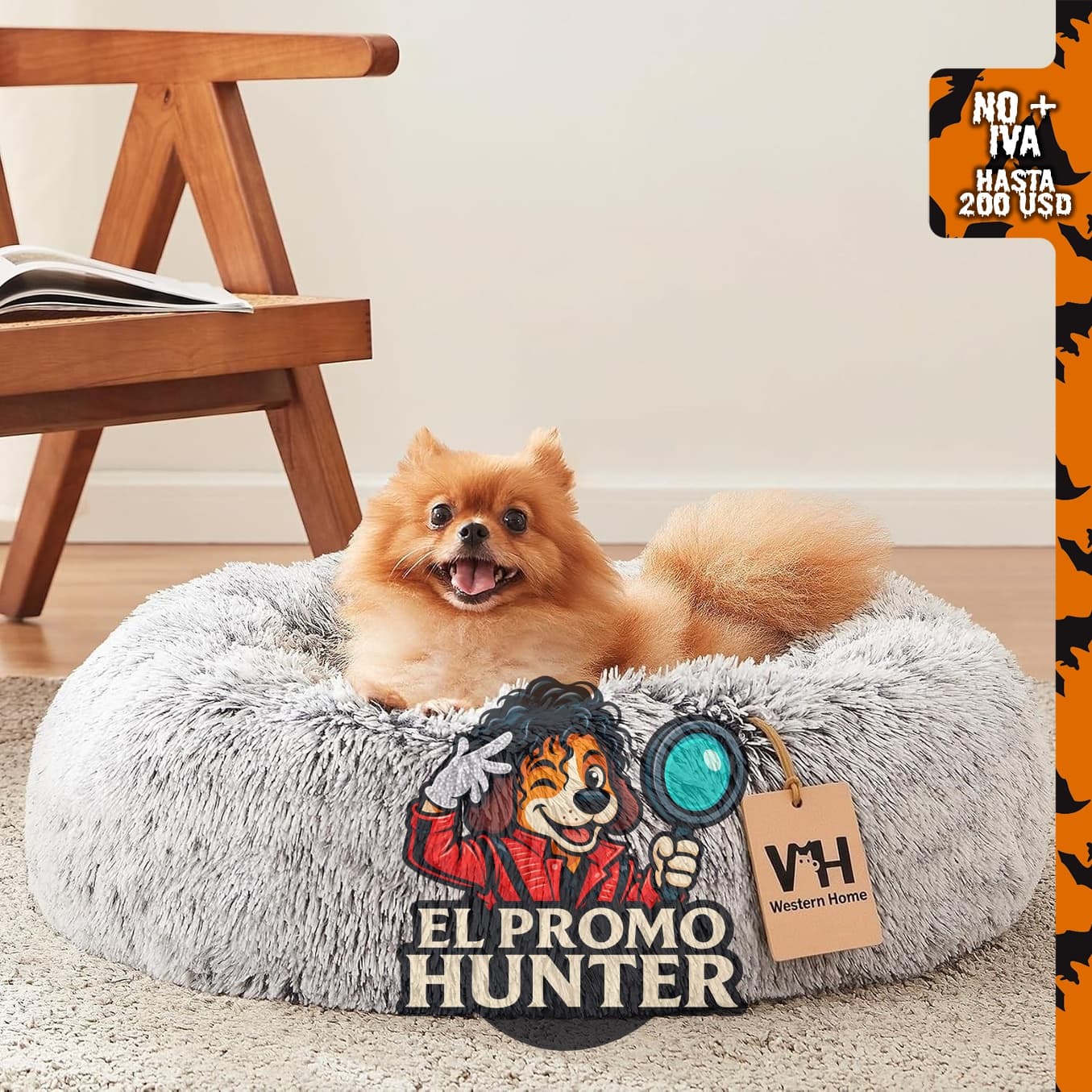 Cama redonda suave para perros y gatos.