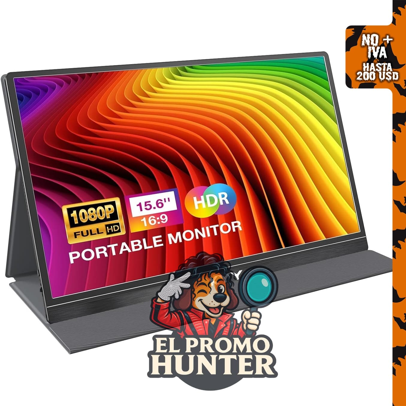 KYY Monitor portátil 15,6" FHD 1080P con conectividad USB C y HDMI.