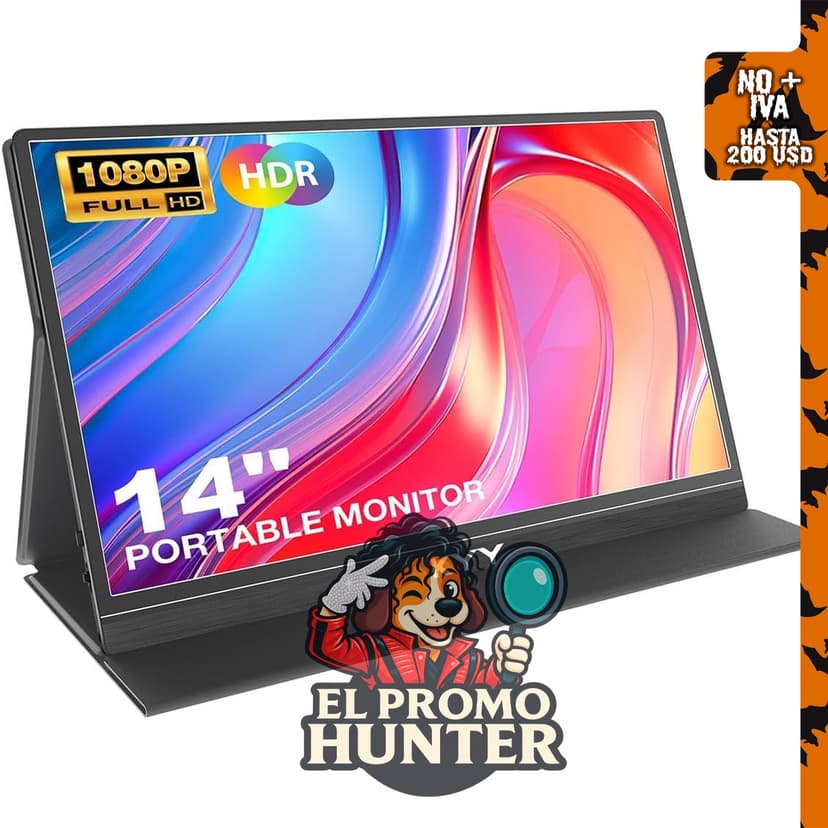 KYY Monitor portátil de 14" (35.56 cm) para computadora, ideal para viajes.